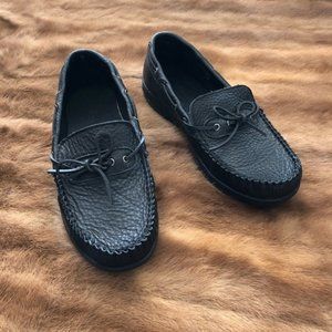 BNIB Black Leather Moccasins Slip Loafers